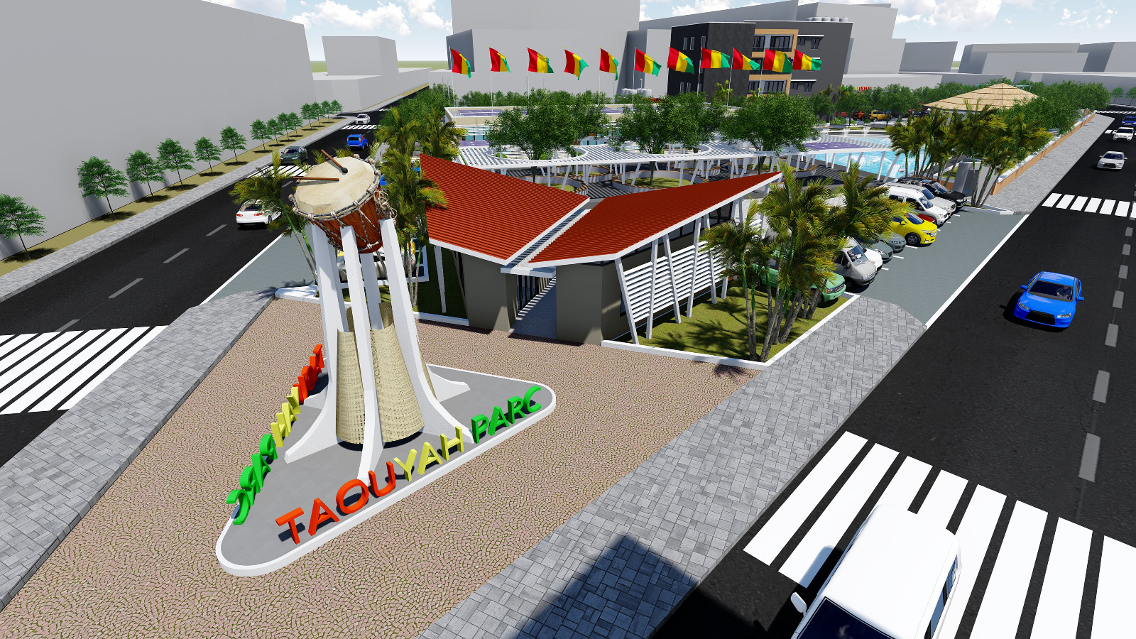Entrée monumentale Taouyah Parc — Parc urbain du Petit Lac, Conakry